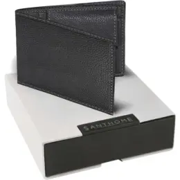 Cancun Santhome Men’s Wallet Genuine Leather Wallet – 3 Card (Anti-Microbial) Gift Box